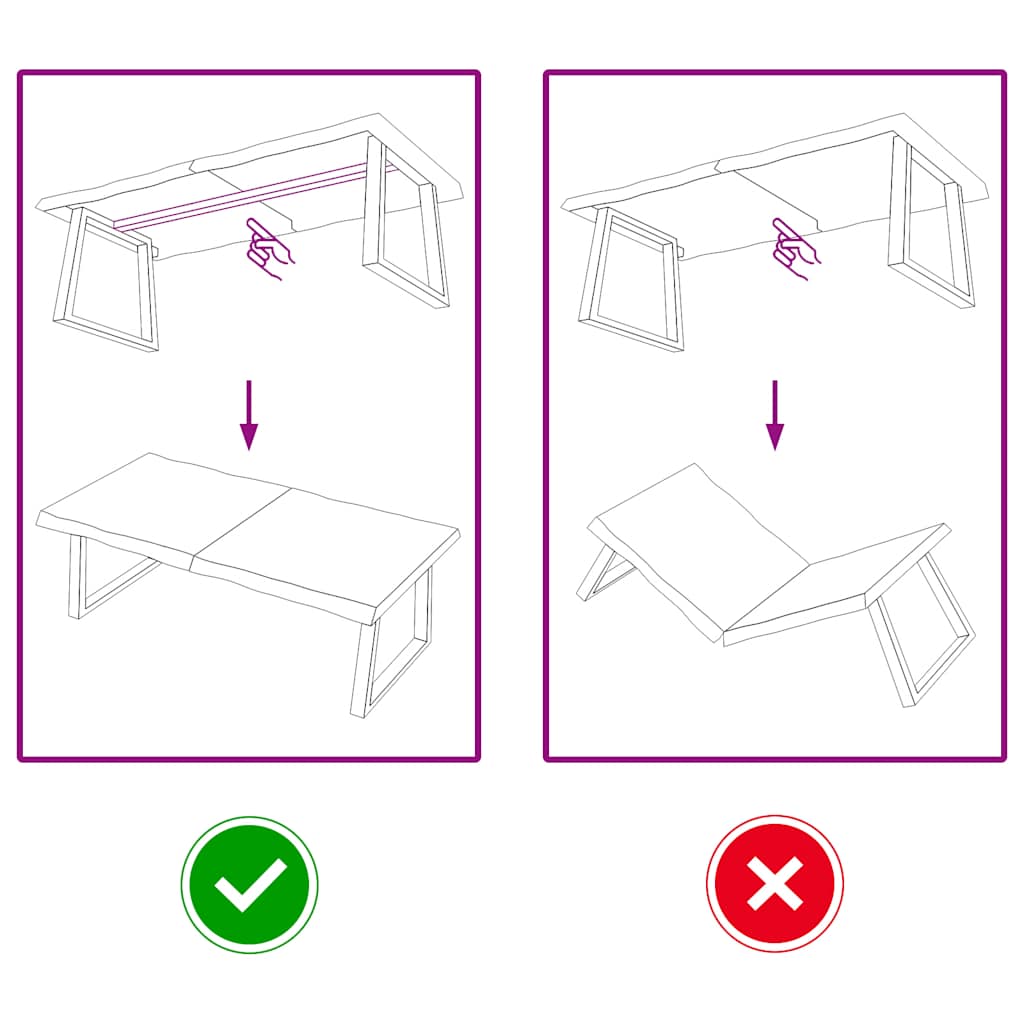 Tischplatte 120x50x(2-4) cm Massivholz Behandelt Baumkante