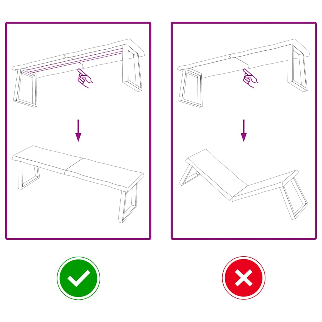 Tischplatte 140x40x(2-4) cm Massivholz Behandelt Baumkante