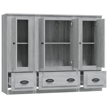 Highboards 3 Stk. Grau Sonoma Holzwerkstoff