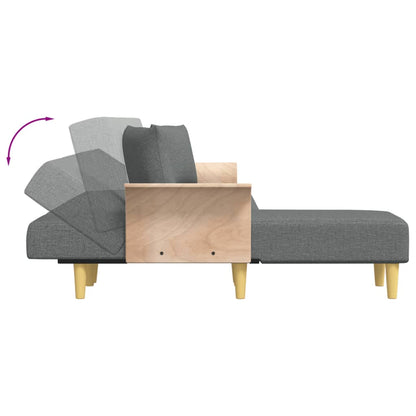 Schlafsofa in L-Form Dunkelgrau 279x140x70 cm Stoff