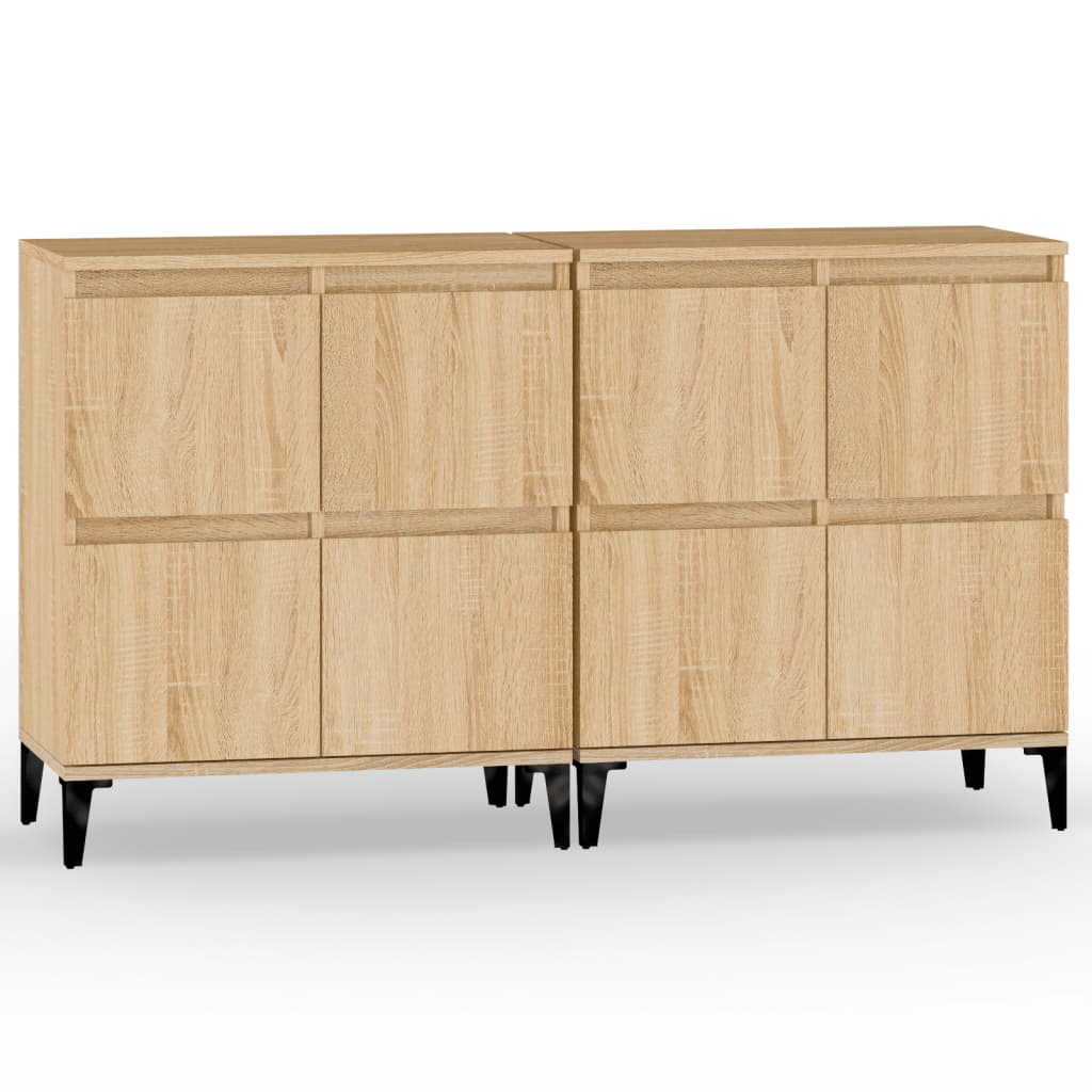 Sideboards 2 Stk. Sonoma-Eiche 60x35x70 cm Holzwerkstoff