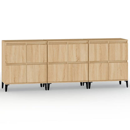 Sideboards 3 Stk. Sonoma-Eiche 60x35x70 cm Holzwerkstoff