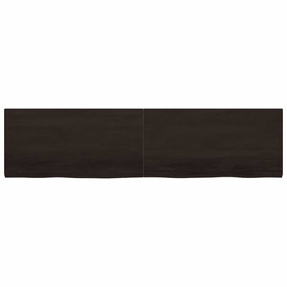 Tischplatte Dunkelbraun 200x50x(2-4)cm Massivholz Eiche
