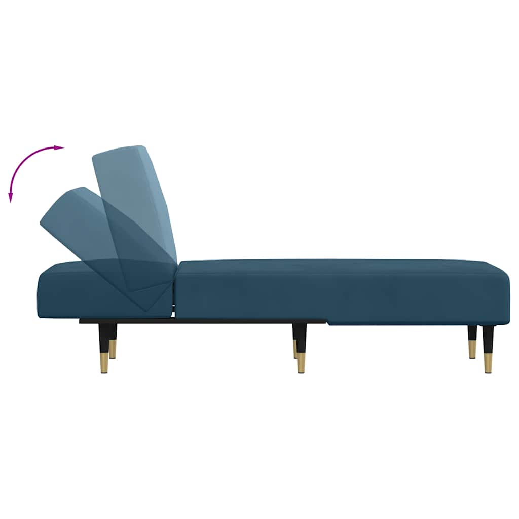 Chaiselongue Blau Samt