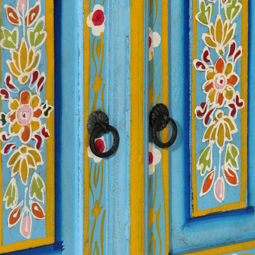 TV-Schrank Blau 110x30x40 cm Massivholz Mango