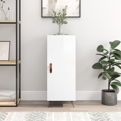 Sideboard Hochglanz-Weiß 34,5x34x90 cm Holzwerkstoff