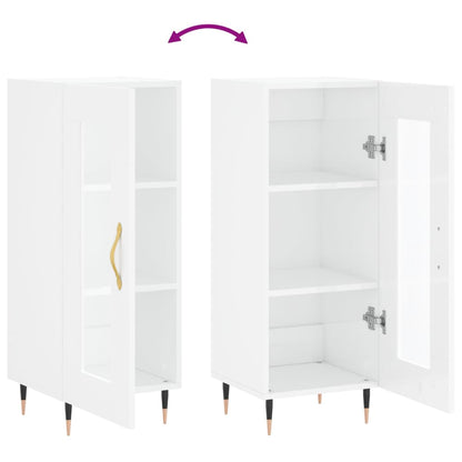 Sideboard Hochglanz-Weiß 34,5x34x90 cm Holzwerkstoff