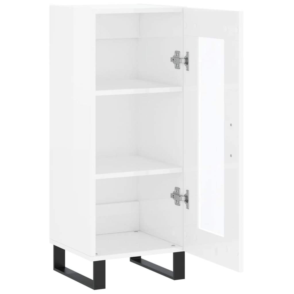 Sideboard Hochglanz-Weiß 34,5x34x90 cm Holzwerkstoff