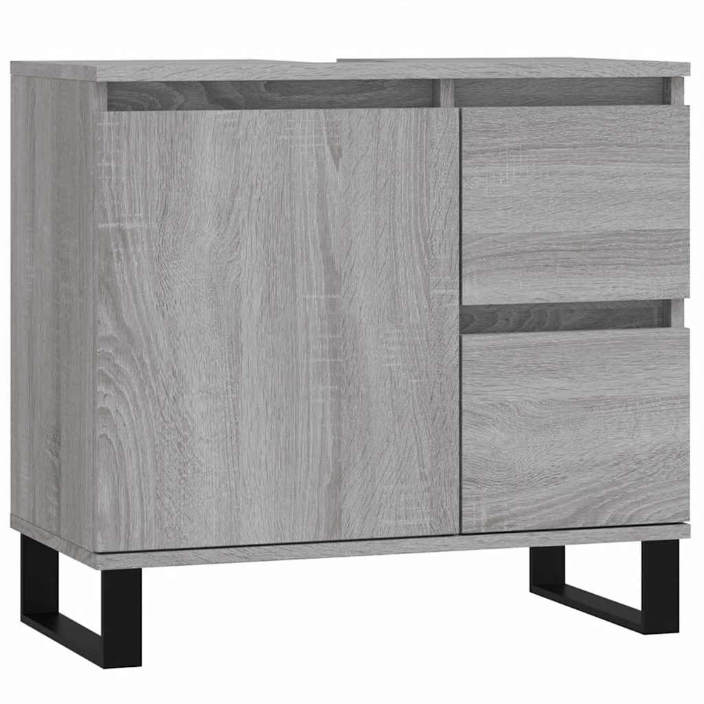 Badschrank Grau Sonoma 65x33x60 cm Holzwerkstoff
