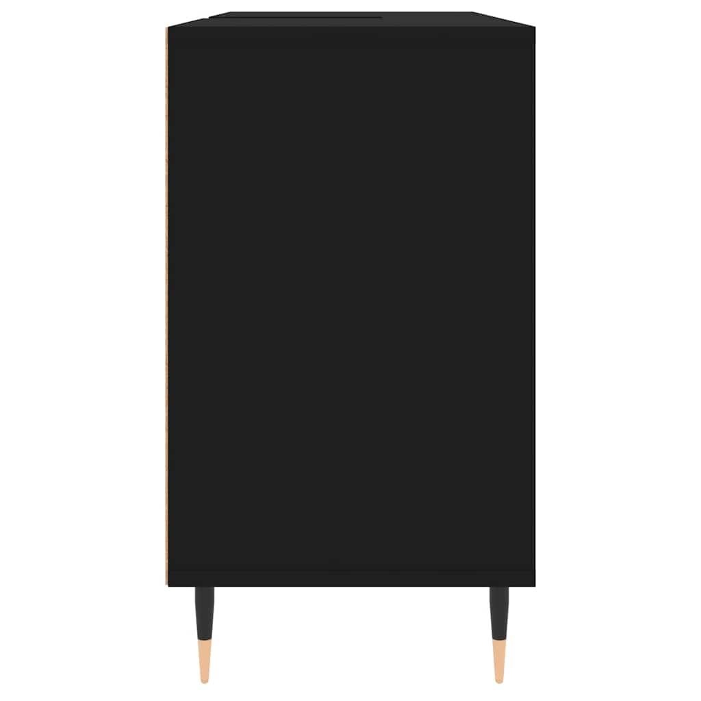 Badschrank Schwarz 80x33x60 cm Holzwerkstoff