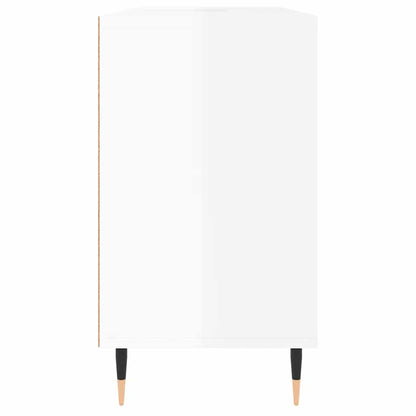 Badschrank Hochglanz-Weiß 80x33x60 cm Holzwerkstoff