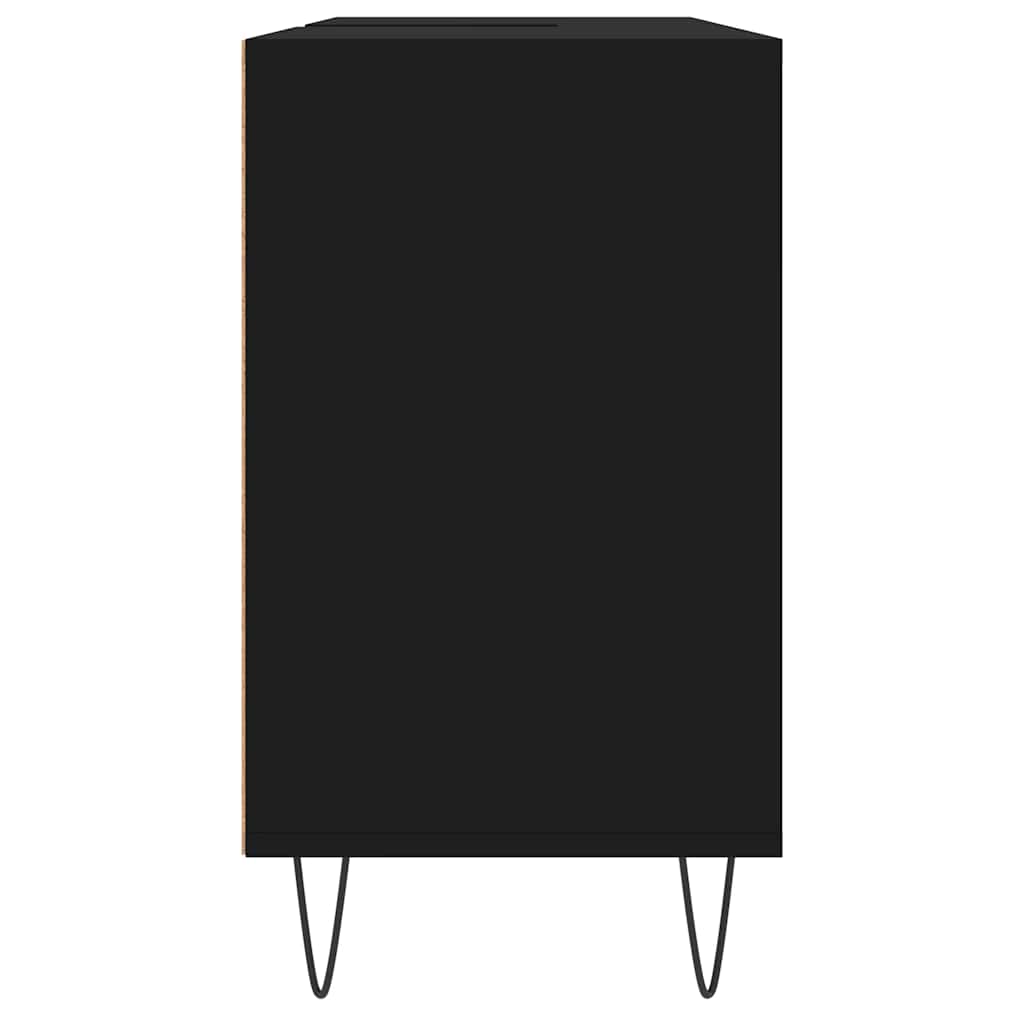 Badschrank Schwarz 80x33x60 cm Holzwerkstoff