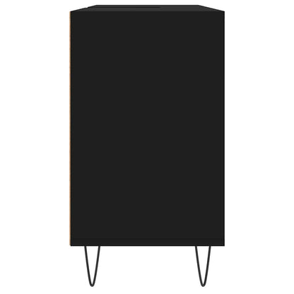 Badschrank Schwarz 80x33x60 cm Holzwerkstoff