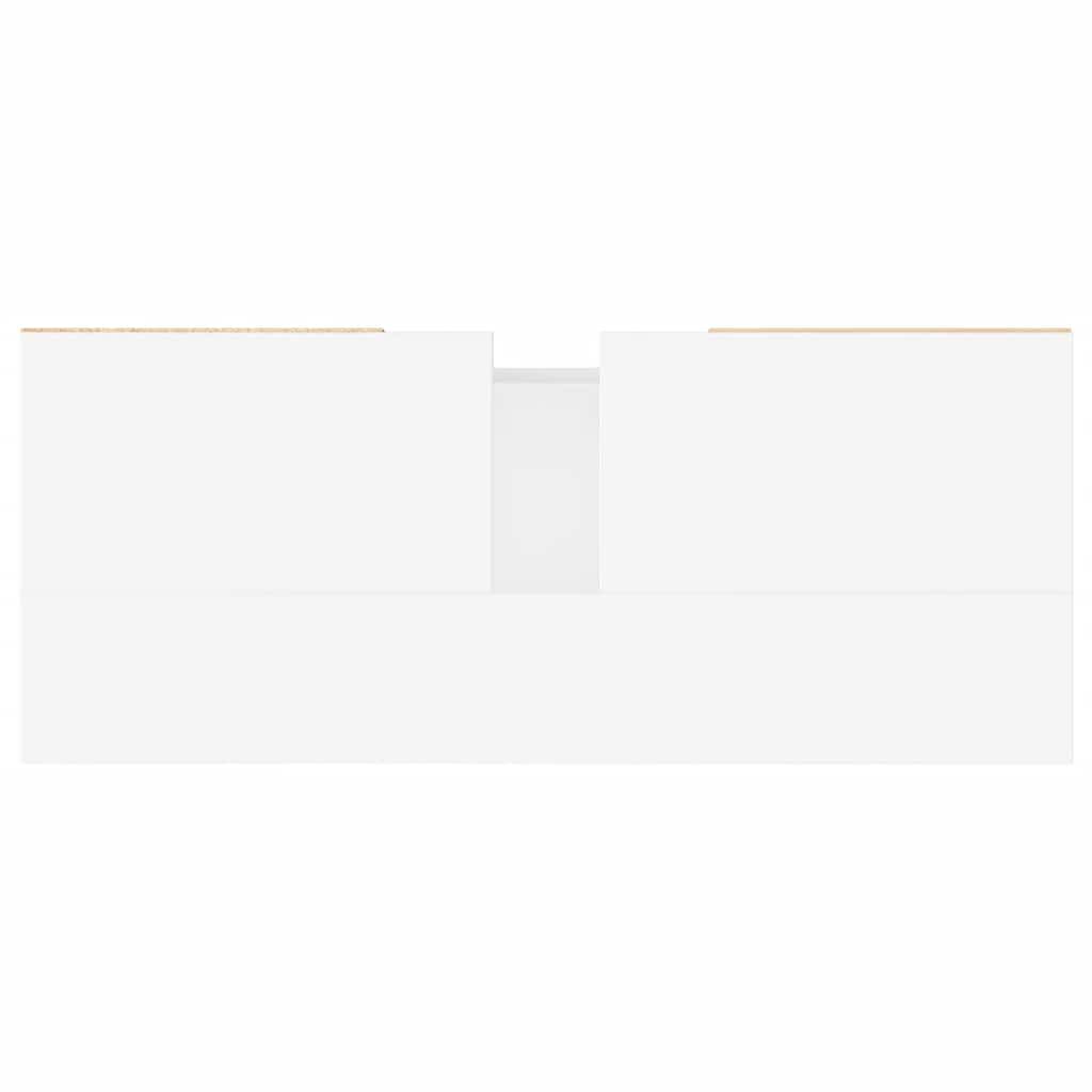 Badschrank Hochglanz-Weiß 80x33x60 cm Holzwerkstoff