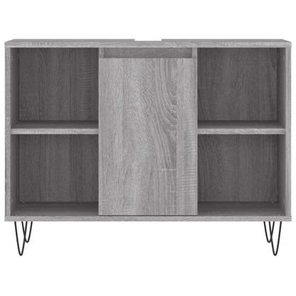 Badschrank Grau Sonoma 80x33x60 cm Holzwerkstoff