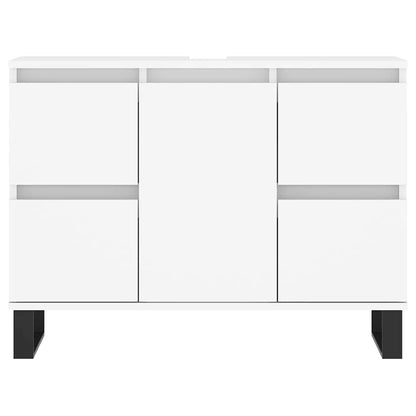 Badschrank Weiß 80x33x60 cm Holzwerkstoff