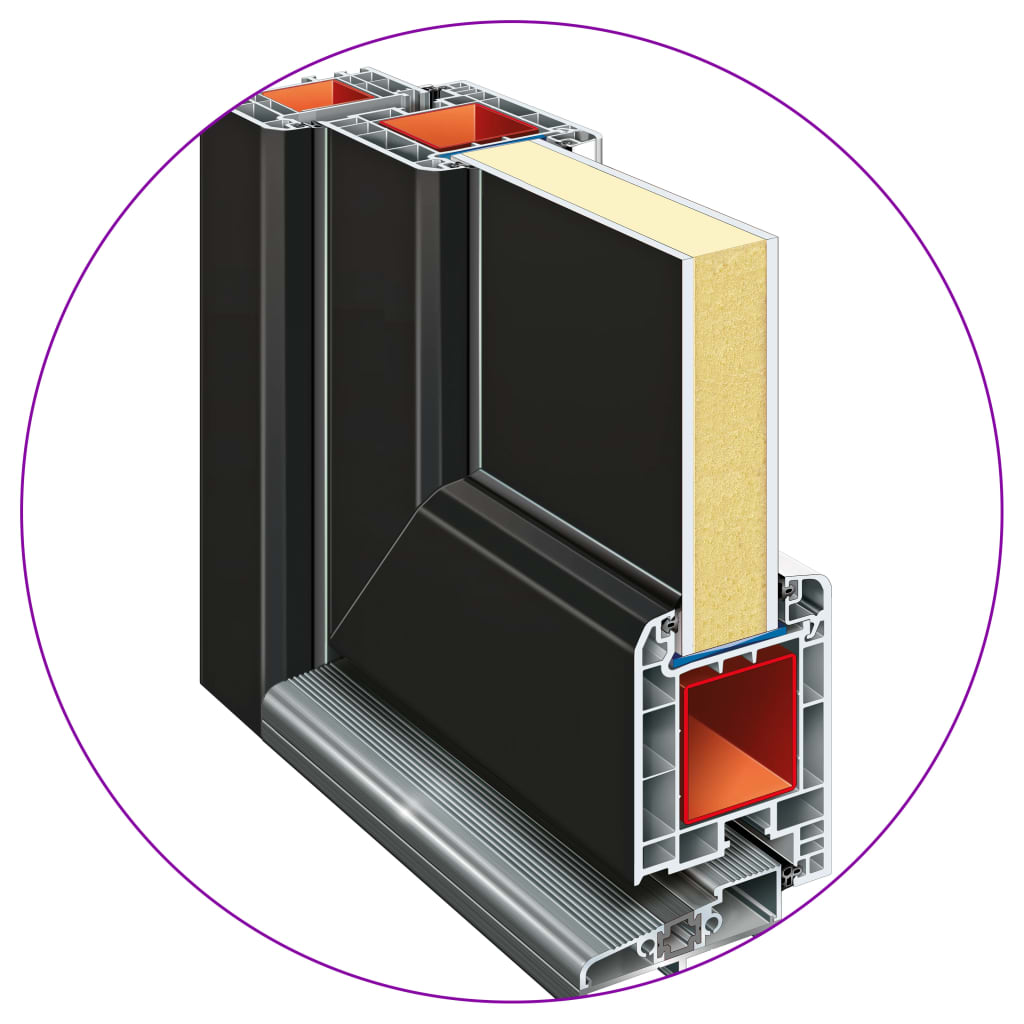 Haustür Anthrazit 108x208 cm PVC