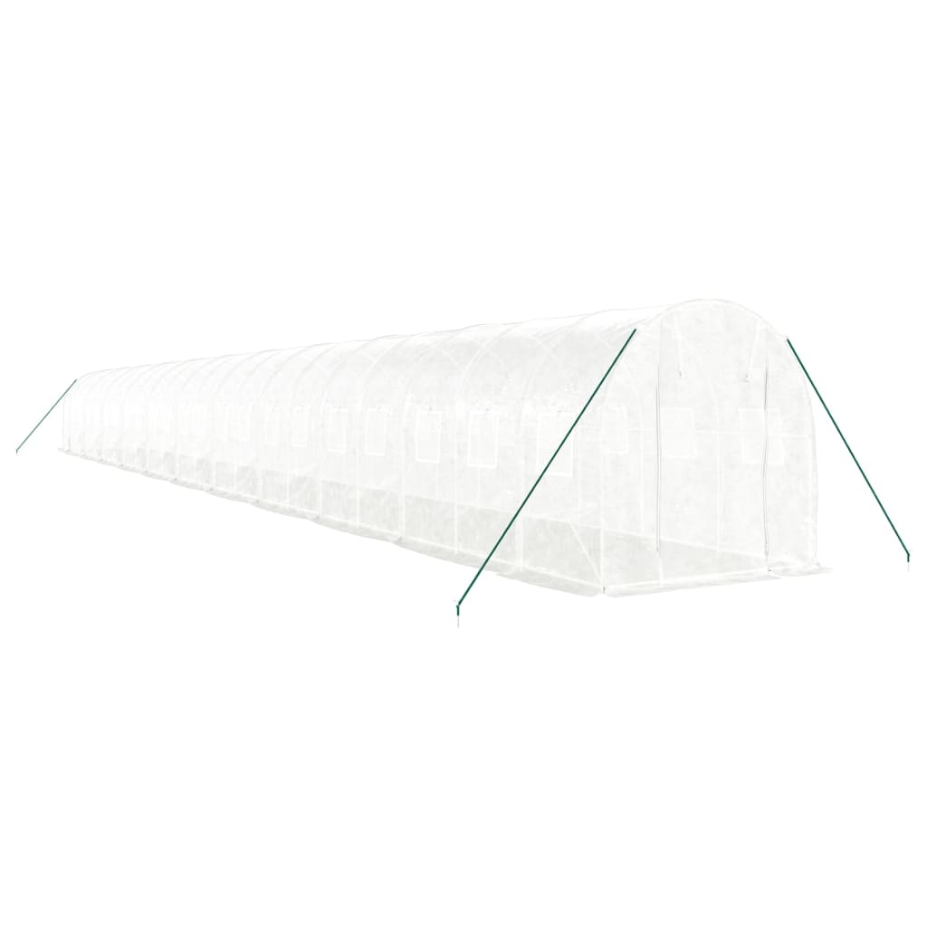 Gewächshaus mit Stahlrahmen Weiß 44 m² 22x2x2 m