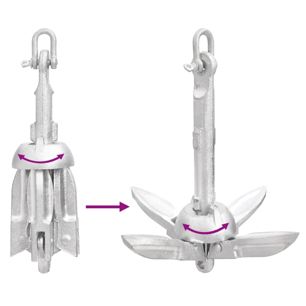 Klappanker Silber 0,7 kg Feuerverzinktes Gusseisen