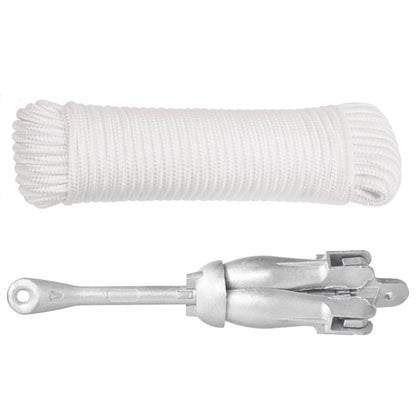 Klappanker mit Seil Silber 6 kg feuerverzinktes Gusseisen