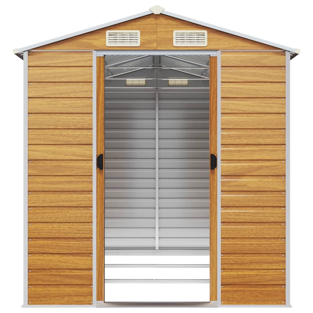 Gartenhaus Hellbraun 191 x 300 x 198 cm Verzinkter Stahl