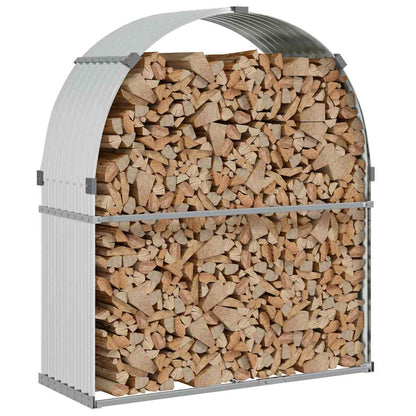 Kaminholzunterstand Silbern 120x45x140 cm Verzinkter Stahl
