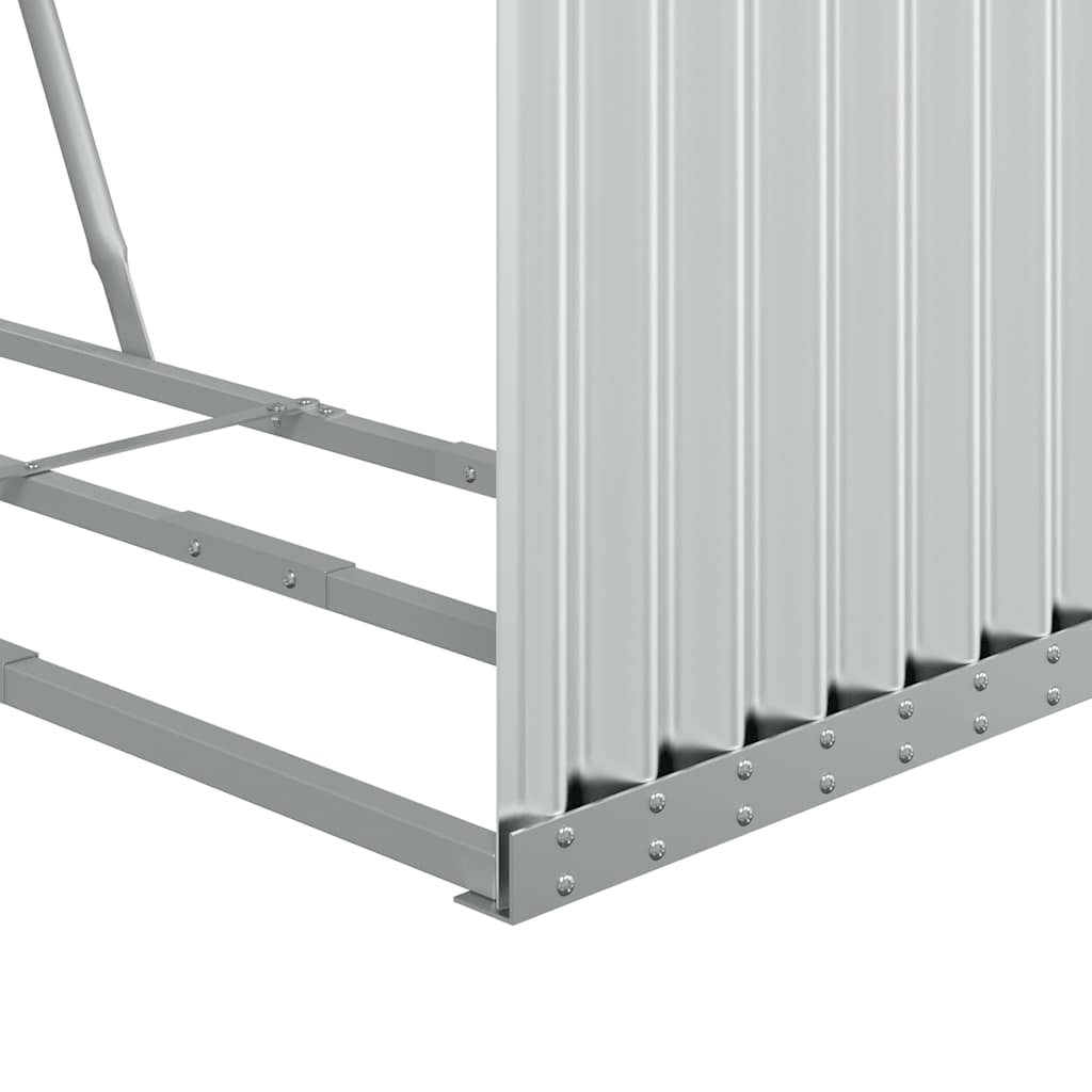 Kaminholzunterstand Silbern 120x45x140 cm Verzinkter Stahl