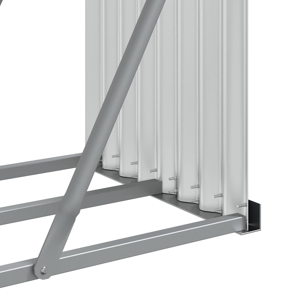 Kaminholzunterstand Silbern 300x45x100 cm Verzinkter Stahl