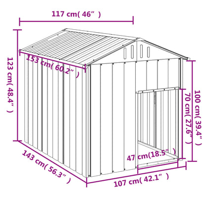 Hundehütte mit Dach Anthrazit 117x153x123cm Verzinkter Stahl