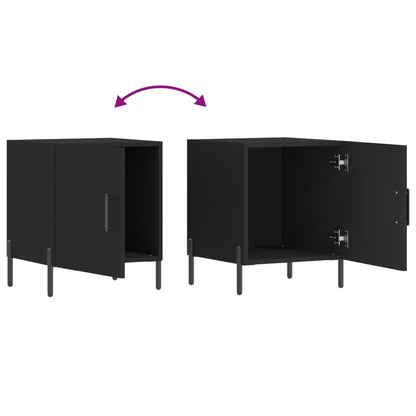 Nachttische 2 Stk. Schwarz 40x40x50 cm Holzwerkstoff