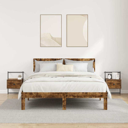 Wand-Nachttische 2 Stk. Räuchereiche 35x30x51 cm Holzwerkstoff