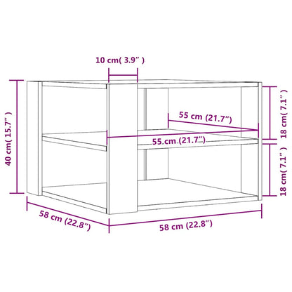 Couchtisch Weiß 58x58x40 cm Holzwerkstoff