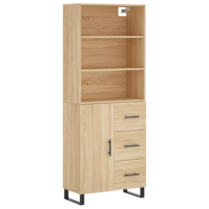 Highboard Sonoma-Eiche 69,5x34x180 cm Holzwerkstoff