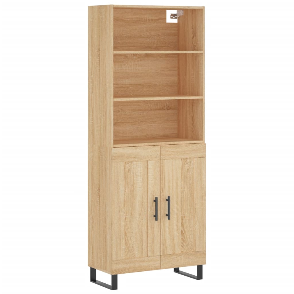 Highboard Sonoma-Eiche 69,5x34x180 cm Holzwerkstoff