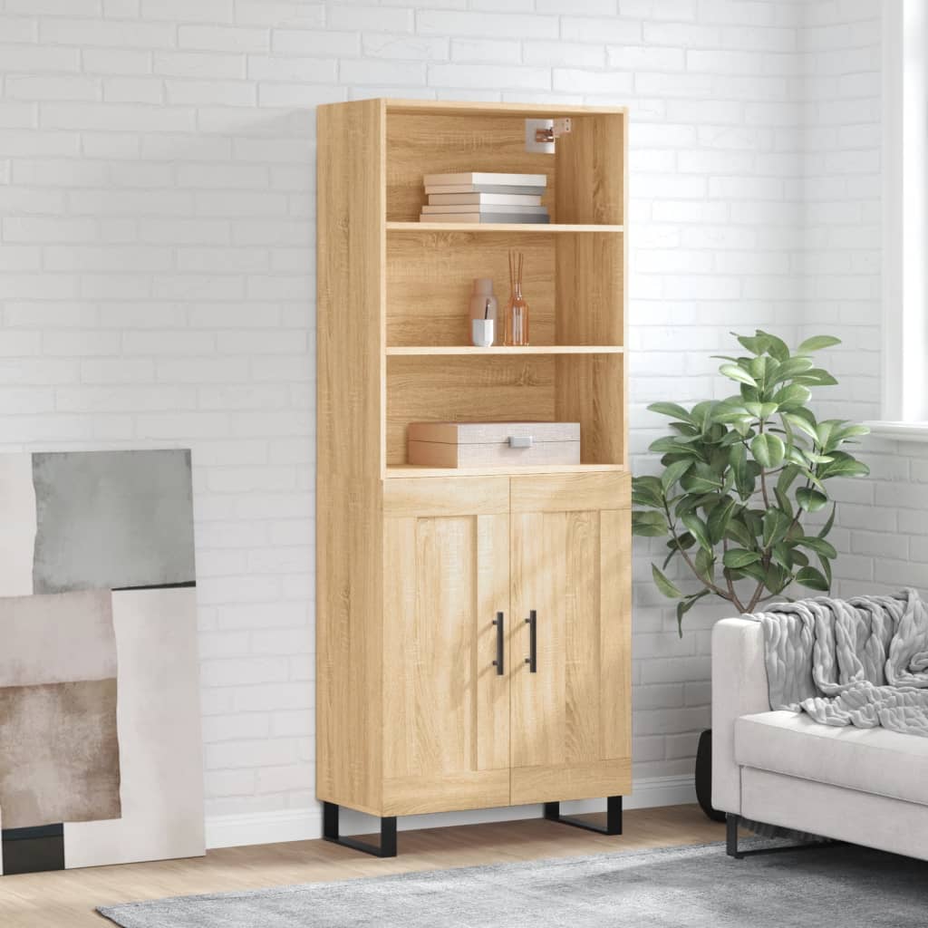 Highboard Sonoma-Eiche 69,5x34x180 cm Holzwerkstoff