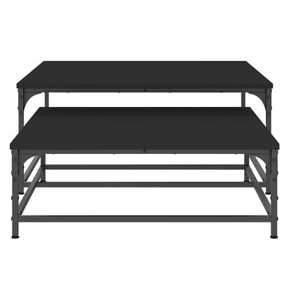 Satztische 2 Stk. Schwarz Holzwerkstoff