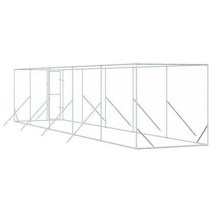 Outdoor-Hundezwinger Silbern 2x10x2 m Verzinkter Stahl