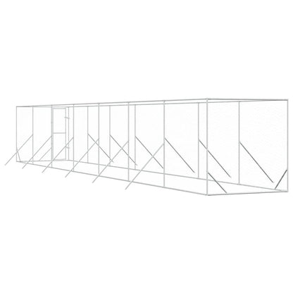 Outdoor-Hundezwinger Silbern 2x14x2 m Verzinkter Stahl