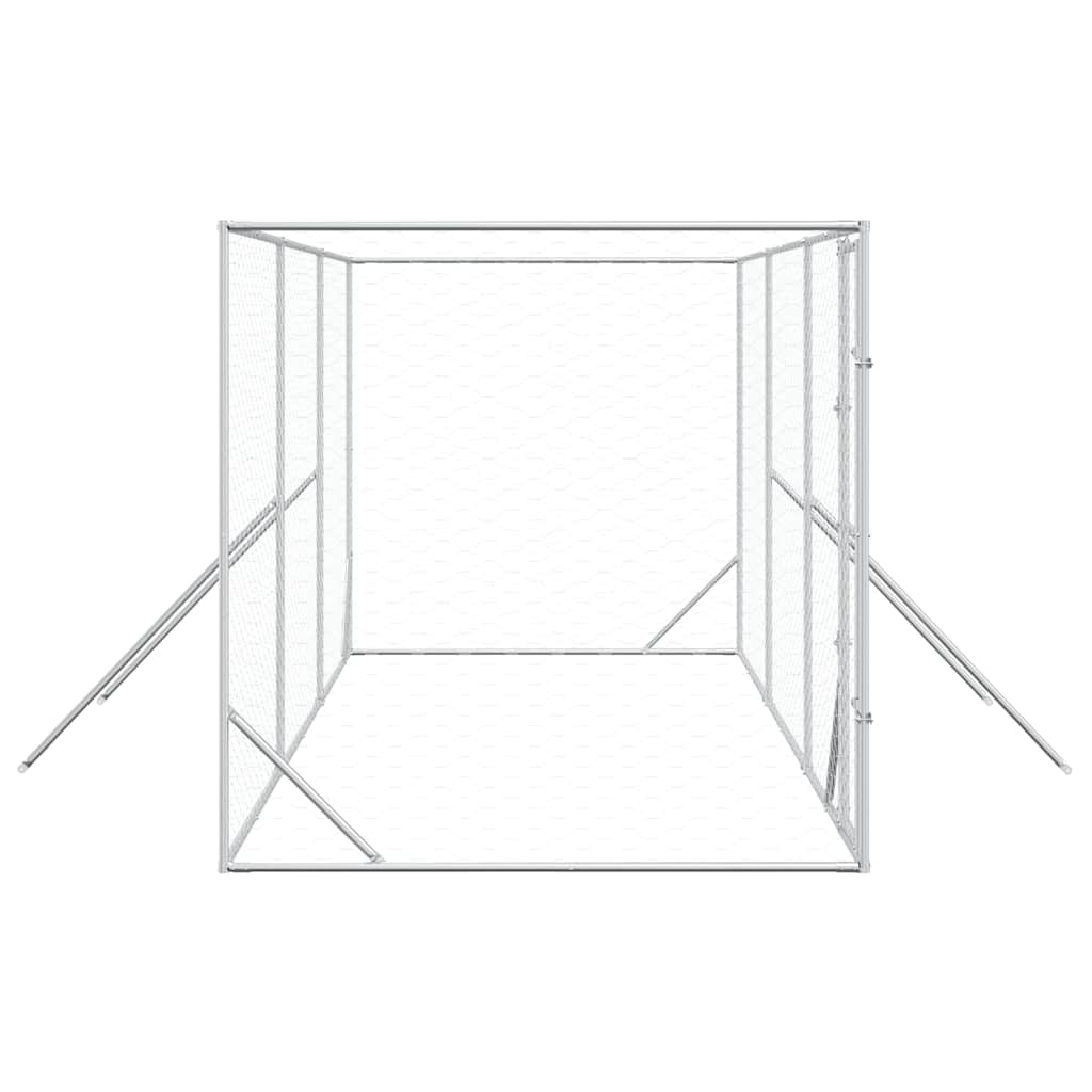 Outdoor-Hundezwinger Silbern 6x2x2 m Verzinkter Stahl