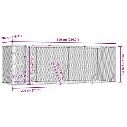Outdoor-Hundezwinger Silbern 6x2x2 m Verzinkter Stahl