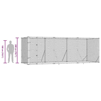 Outdoor-Hundezwinger Silbern 6x2x2 m Verzinkter Stahl
