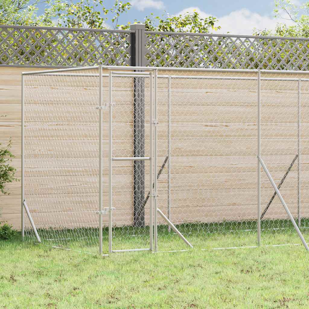 Outdoor-Hundezwinger Silbern 6x2x2 m Verzinkter Stahl