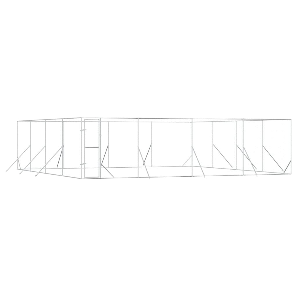 Outdoor-Hundezwinger Silbern 8x8x2 m Verzinkter Stahl