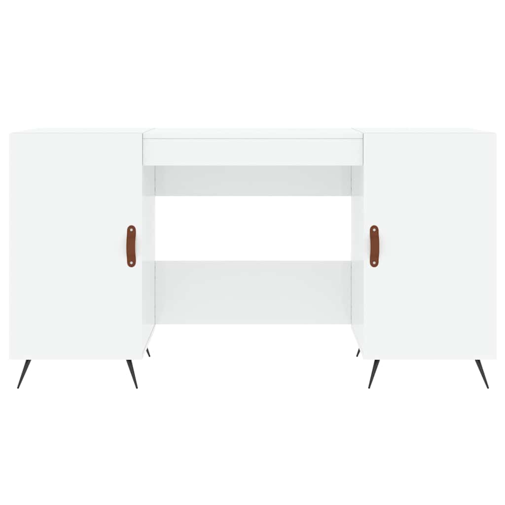 Schreibtisch Hochglanz-Weiß 140x50x75 cm Holzwerkstoff