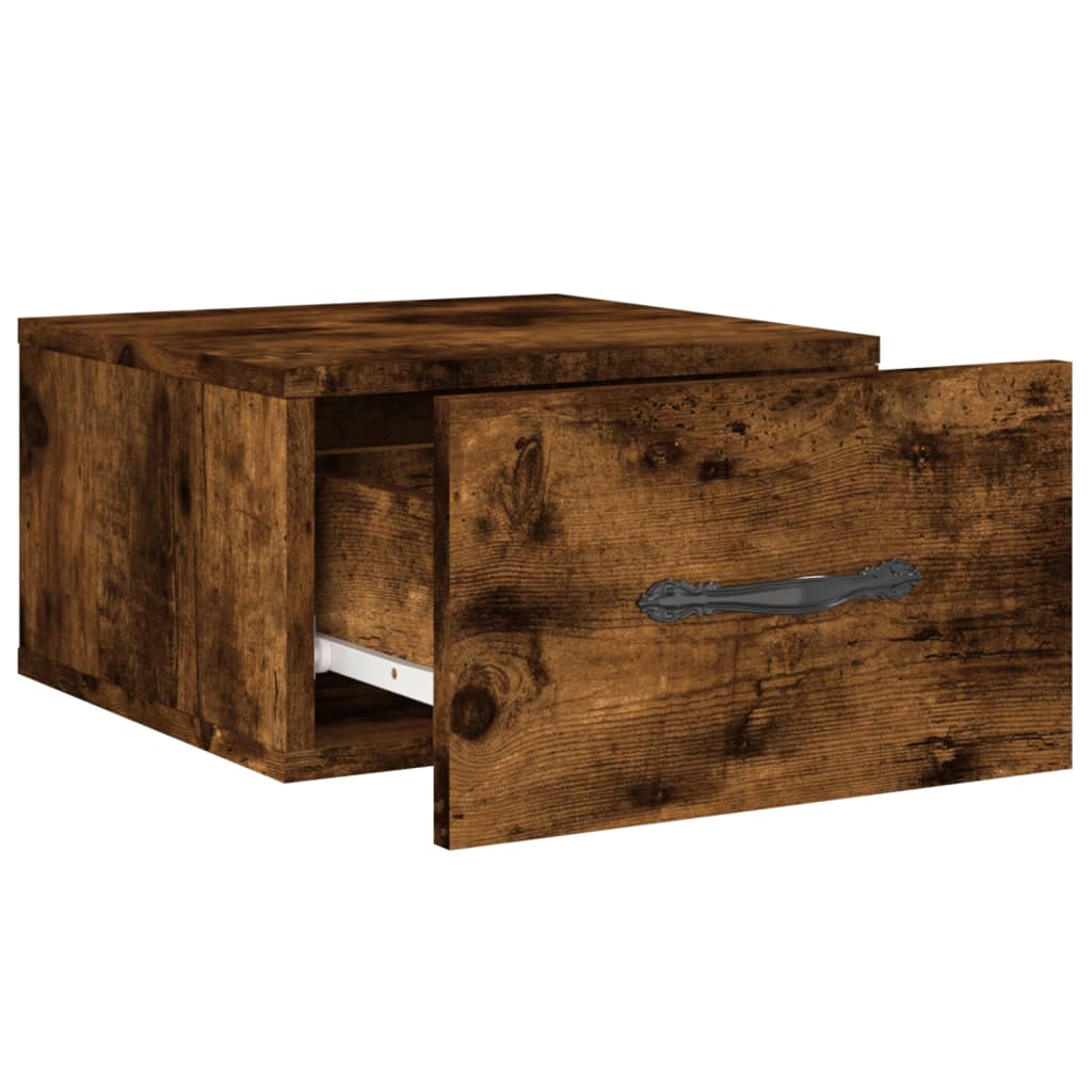 Wand-Nachttisch Räuchereiche 35x35x20 cm