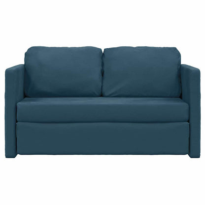 Bodensofa mit Schlaffunktion Blau 122x204x55 cm Samt