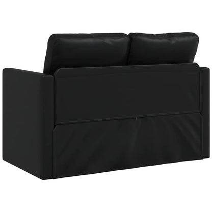 Bodensofa mit Schlaffunktion Schwarz 112x174x55 cm Kunstleder