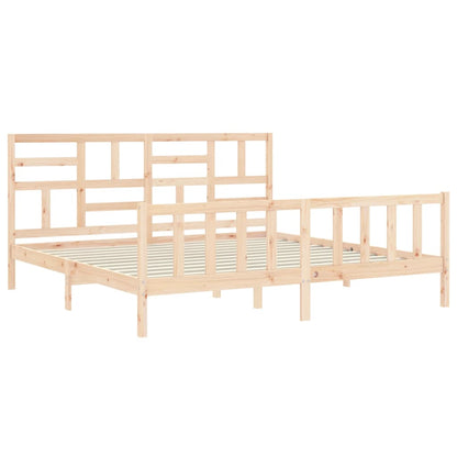 Massivholzbett mit Kopfteil