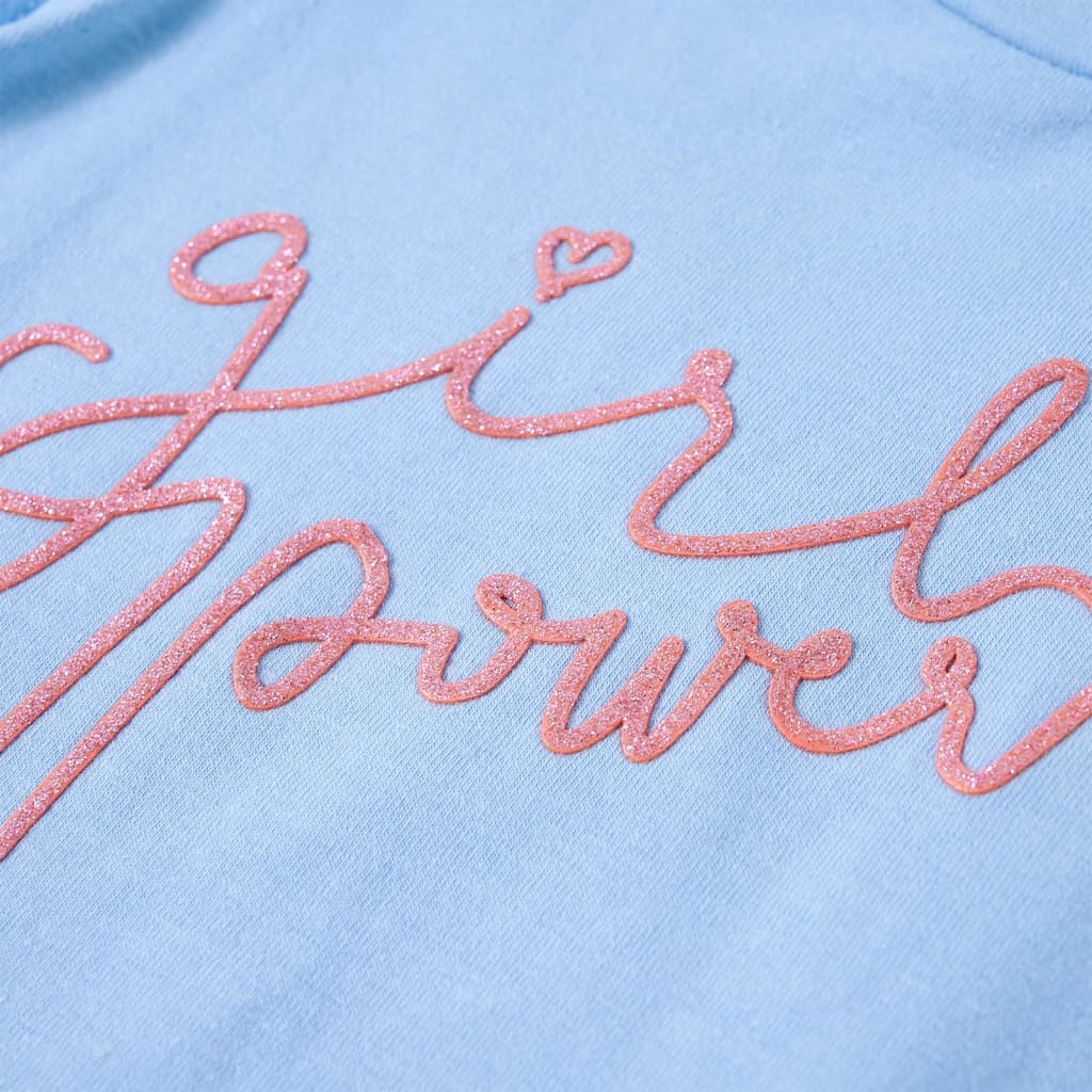 Kinder-T-Shirt mit Rüschenärmeln Hellblau 140