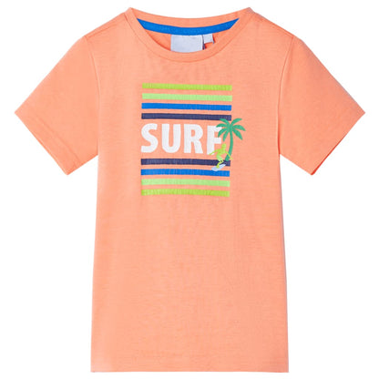 Kinder-T-Shirt Neonorange 128